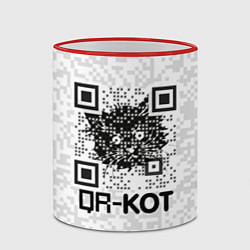 Кружка 3D QR код котик, цвет: 3D-красный кант — фото 2