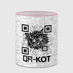 Кружка 3D QR код котик, цвет: 3D-розовый кант — фото 2