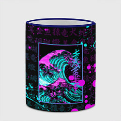 Кружка 3D НЕОНОВЫЕ ВОЛНЫ НЕОН ЯПОНИЯ КАНАГАВА, цвет: 3D-синий кант — фото 2