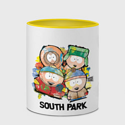 Кружка 3D South Park - Южный парк краски, цвет: 3D-белый + желтый — фото 2
