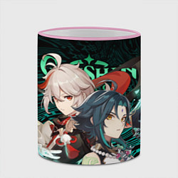 Кружка 3D КАЗУХА И СЯО XIAO AND KAZUHA GENSHIN, цвет: 3D-розовый кант — фото 2