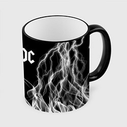 Кружка 3D ACDC Fire, цвет: 3D-черный кант