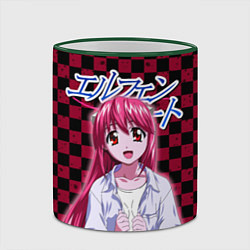 Кружка 3D Эльфийская песнь Люси, цвет: 3D-зеленый кант — фото 2