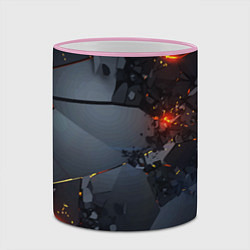 Кружка 3D НЕОНОВЫЙ ВЗРЫВ ПЛИТЫ, ОБЛОМКИ NEON EXPLOSION, цвет: 3D-розовый кант — фото 2