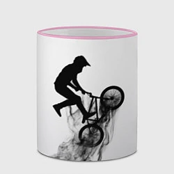 Кружка 3D ВЕЛОСПОРТ BMX Racing, цвет: 3D-розовый кант — фото 2
