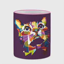 Кружка 3D Любителям ярких кошек, цвет: 3D-розовый кант — фото 2
