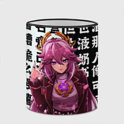 Кружка 3D Яэ Мико стильная Геншин Импакт Genshin Impact, цвет: 3D-черный кант — фото 2