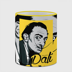 Кружка 3D Сальвадор Дали Salvador Dali, цвет: 3D-желтый кант — фото 2