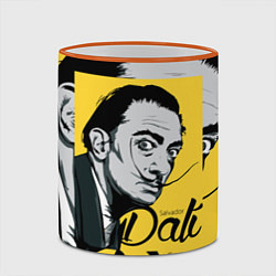 Кружка 3D Сальвадор Дали Salvador Dali, цвет: 3D-оранжевый кант — фото 2