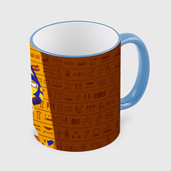 Кружка 3D Кошка АНКХА, цвет: 3D-небесно-голубой кант