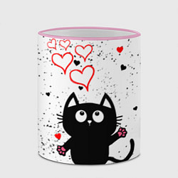 Кружка 3D Влюблённый котик Cat Love, цвет: 3D-розовый кант — фото 2