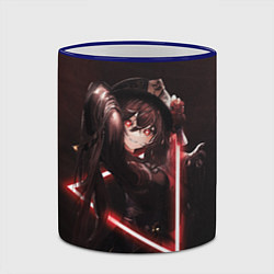 Кружка 3D Ху Тао в неоновом треугольнике Genshin Impact, цвет: 3D-синий кант — фото 2