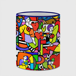 Кружка 3D Romero Britto - love collage, цвет: 3D-синий кант — фото 2