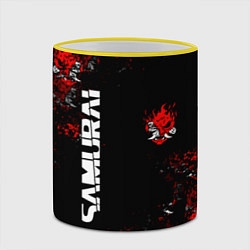 Кружка 3D КИБЕРПАНК 2077 SAMURAI CYBERPUNK 2077, цвет: 3D-желтый кант — фото 2