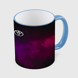 Кружка 3D Toyota - неоновый дым, цвет: 3D-небесно-голубой кант
