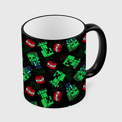 Кружка 3D Майнкрафт Minecraft, цвет: 3D-черный кант