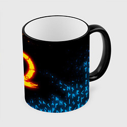 Кружка 3D GOD OF WAR CRATOS FIRE SYMBOL RUNE, цвет: 3D-черный кант