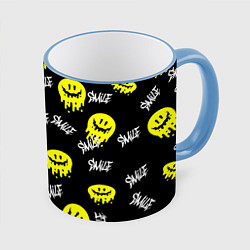 Кружка 3D SMILE smile граффити, цвет: 3D-небесно-голубой кант