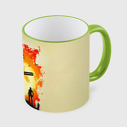 Кружка 3D Снейк и Метал Гир, цвет: 3D-светло-зеленый кант