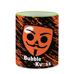 Кружка 3D БАБЛ КВАС - BUBBLE KVASS ИГРА, цвет: 3D-светло-зеленый кант — фото 2