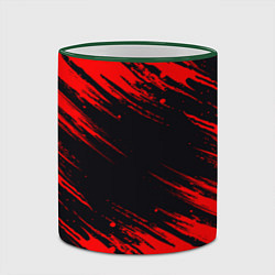 Кружка 3D Красная краска брызги, цвет: 3D-зеленый кант — фото 2