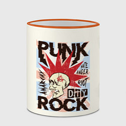 Кружка 3D Punk Rock Панк, цвет: 3D-оранжевый кант — фото 2