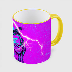 Кружка 3D Katana Zero Катана Зеро Самурай, цвет: 3D-желтый кант