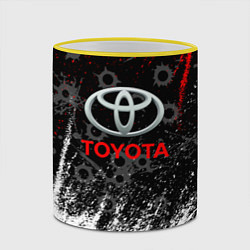 Кружка 3D Toyota следы от пуль, цвет: 3D-желтый кант — фото 2