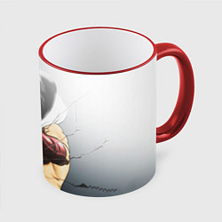 Кружка 3D One Punch Man - Сайтама, цвет: 3D-красный кант