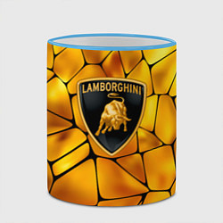 Кружка 3D Lamborghini Gold плиты, цвет: 3D-небесно-голубой кант — фото 2