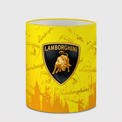 Кружка 3D Lamborghini pattern gold, цвет: 3D-желтый кант — фото 2