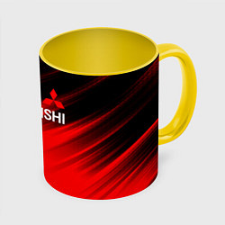 Кружка 3D Mitsubishi - Red Sport, цвет: 3D-белый + желтый