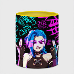 Кружка 3D JINX ДЖИНКС NEON PATTERN, цвет: 3D-белый + желтый — фото 2