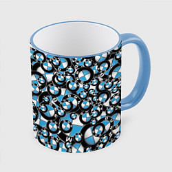 Кружка 3D BMW PATTERN LOGO, цвет: 3D-небесно-голубой кант