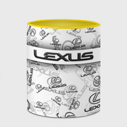 Кружка 3D LEXUS BIG EMBLEMA PATTERN, цвет: 3D-белый + желтый — фото 2