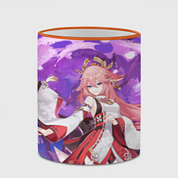Кружка 3D Yae Miko Genshin Impact, цвет: 3D-оранжевый кант — фото 2