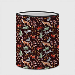 Кружка 3D Лесная лисичка паттерн, цвет: 3D-черный кант — фото 2