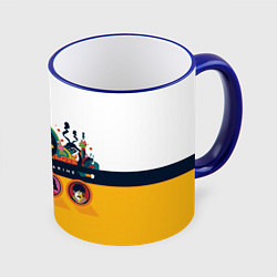 Кружка 3D Yellow Submarine Мультфильм 3D, цвет: 3D-синий кант