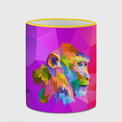 Кружка 3D Цветная обезьяна Color monkey, цвет: 3D-желтый кант — фото 2