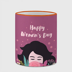 Кружка 3D Happy Womens Day, цвет: 3D-оранжевый кант — фото 2