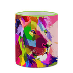 Кружка 3D Lion abstraction, цвет: 3D-светло-зеленый кант — фото 2