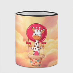 Кружка 3D Жираф на воздушном шаре, цвет: 3D-черный кант — фото 2