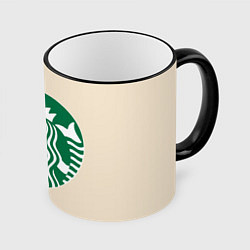 Кружка 3D STARBUCKS new logo, цвет: 3D-черный кант