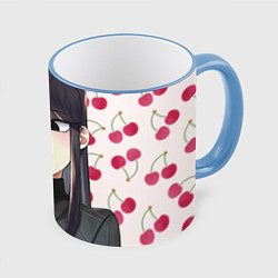 Кружка 3D Komi-san, цвет: 3D-небесно-голубой кант