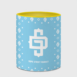 Кружка 3D Узор Sky Blue Dope Street Market, цвет: 3D-белый + желтый — фото 2