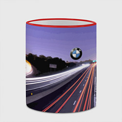 Кружка 3D BMW Ночная трасса, цвет: 3D-красный кант — фото 2