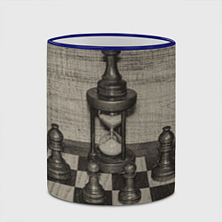 Кружка 3D Старинные шахматы, цвет: 3D-синий кант — фото 2
