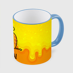 Кружка 3D Кот делает Хоба!, цвет: 3D-небесно-голубой кант