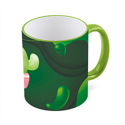 Кружка 3D Зеленый милый кактус, цвет: 3D-светло-зеленый кант