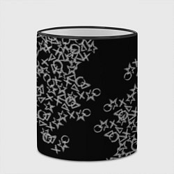 Кружка 3D Абстракция ,серебряный геометрический узор, цвет: 3D-черный кант — фото 2